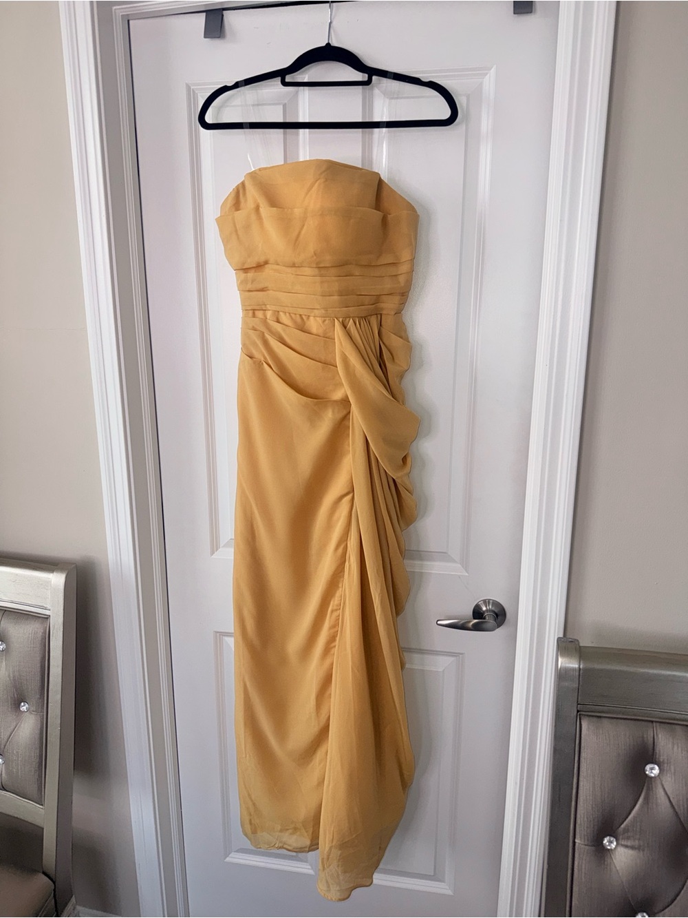 Strapless Nude Evening Dress